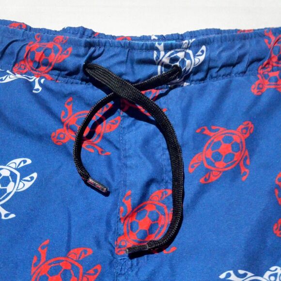 Surf Society Sea Turtle Swim Trunks-Medium-Mesh Brief-Pockets-Drawstring-Pool - Picture 4 of 8